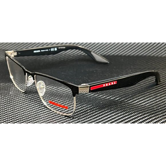 Prada Men's 56mm Black Eyeglasses New - Picture 1 of 4